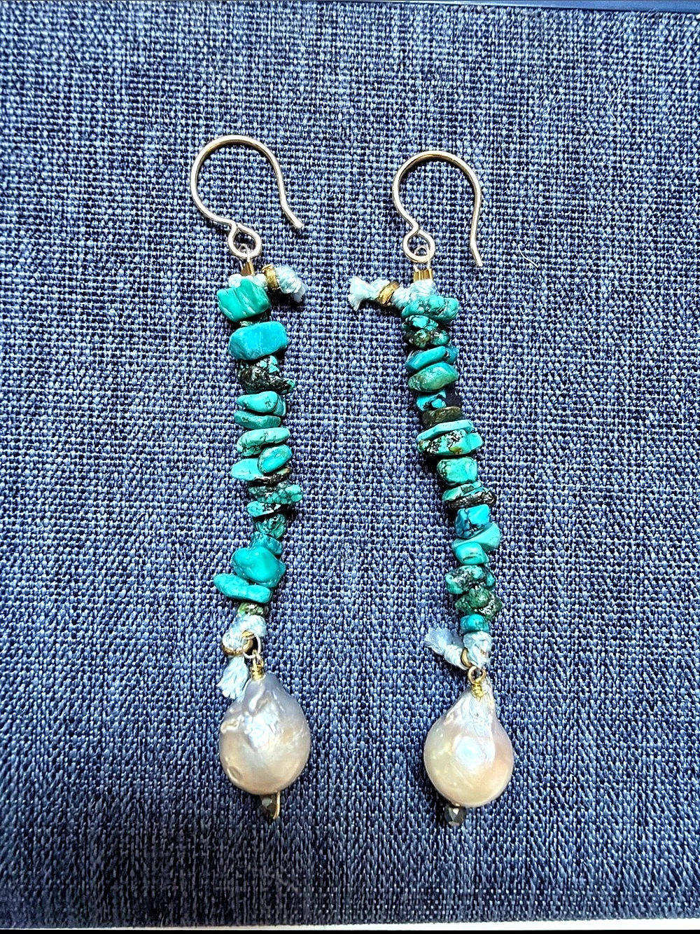 Turquoise Beaded Drop Earrings